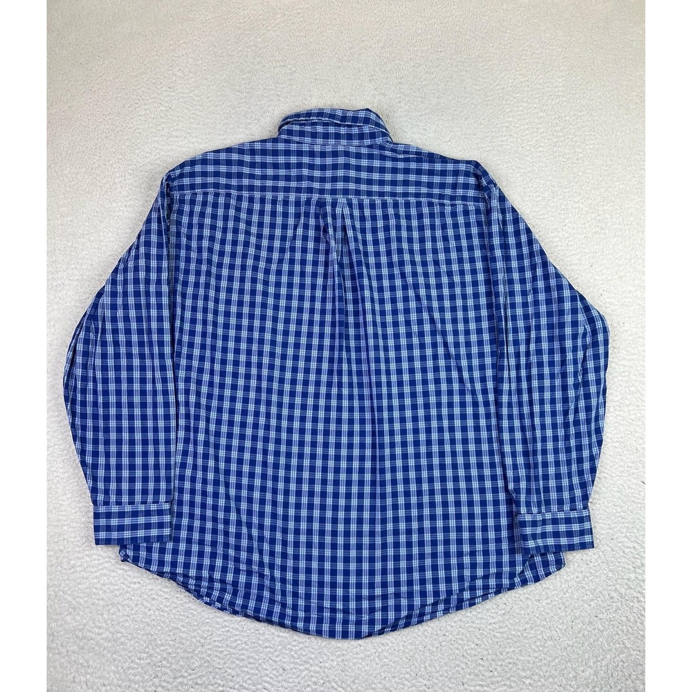 Brooks Brothers Shirt Mens 2XL Blue Plaid 346 Button Down Cotton Golden Fleece - Picture 3 of 9